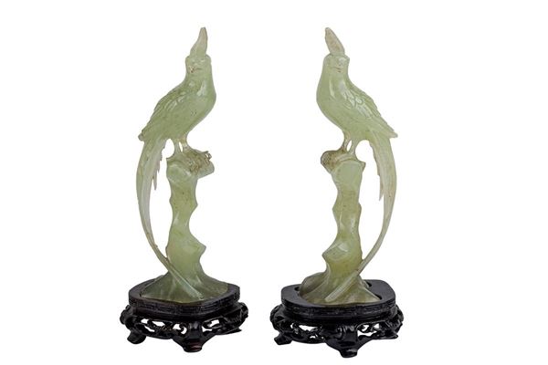 Pair of jade birds