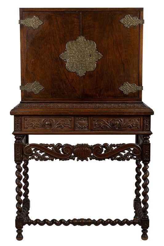 Walnut coin cabinet