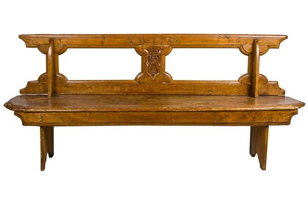 Panca ecclesiastica in legno massello