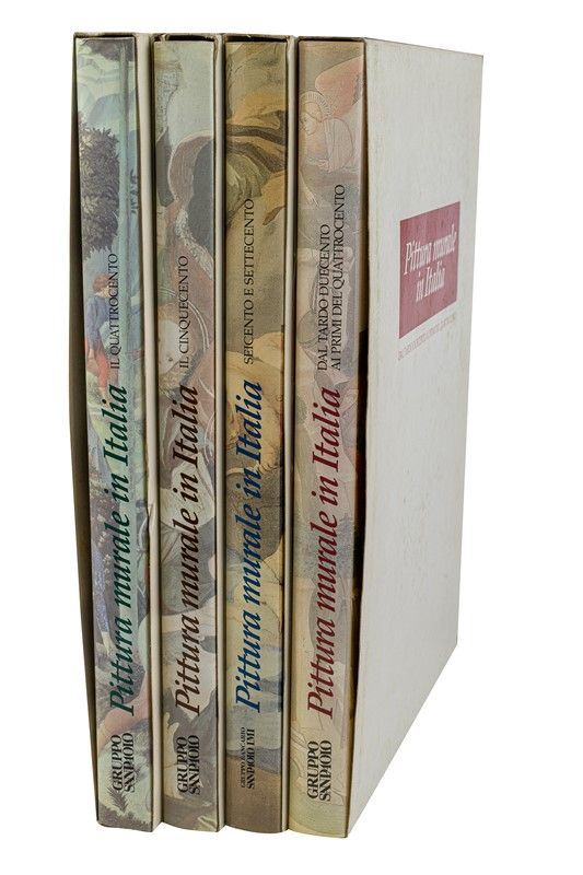 Lotto di 4 libri &quot;Pittura murale in Italia&quot;