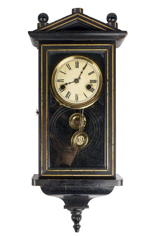 Ebonized wood wall clock