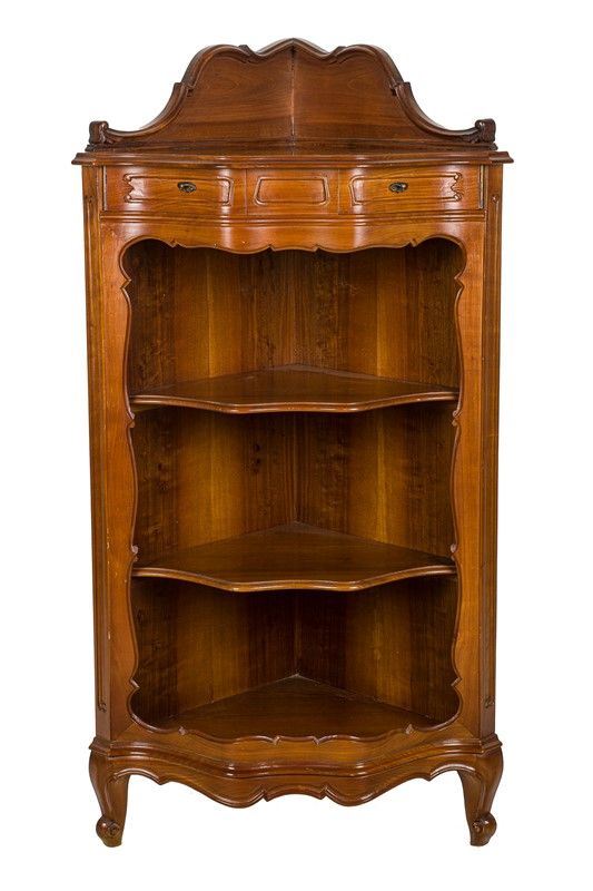 Walnut briar corner cupboard