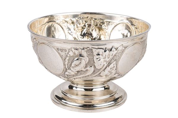 Silver fruit bowl