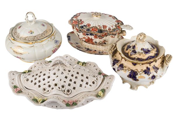Lot of four ceramic and porcelain tureens