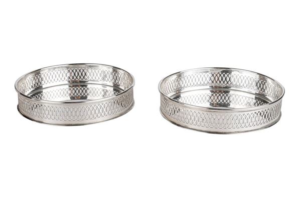 Pair of 800 silver bottle coasters