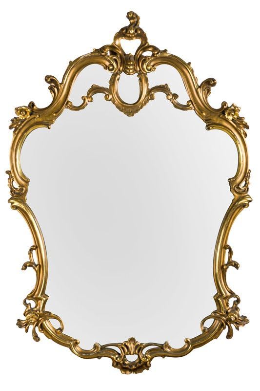 Specchiera con cornice in legno dorato