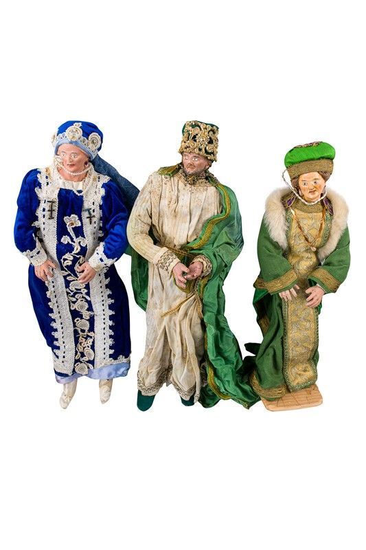 Lotto di tre statuine da Presepe
