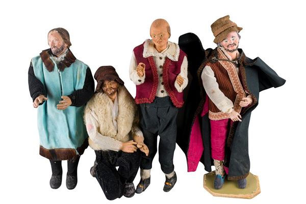 Lot of four nativity figurines