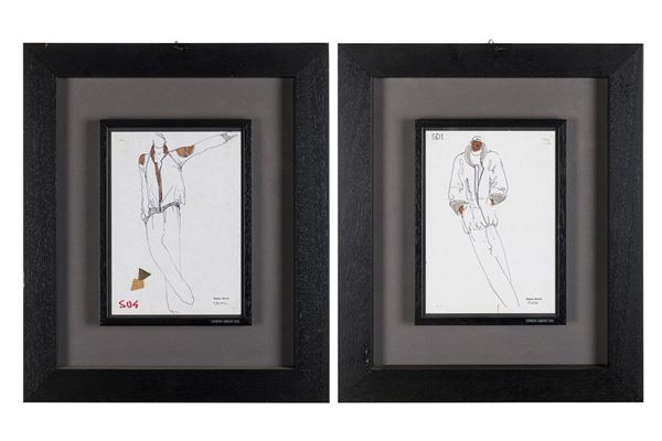 Pair of Giorgio Armani sketches