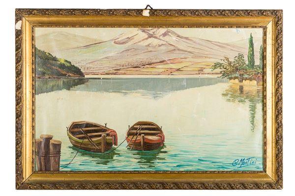 Scorcio di lago con barche