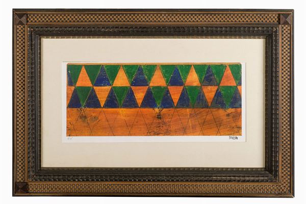 Lithograph of &quot;Iridescent Compenetration&quot; by Giacomo Balla