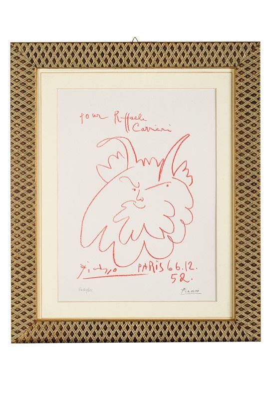 Lithograph of &quot;Head of a faun&quot; by Pablo Picasso