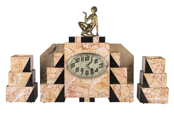 Polychrome marble triptych