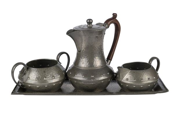 Small pewter tea set