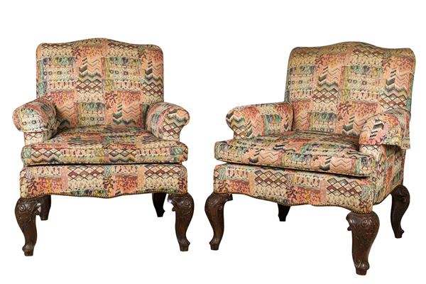 Pair of Chippendale style armchairs
