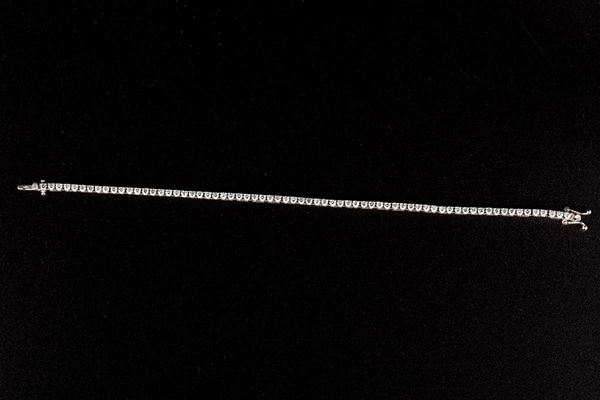Bracciale in oro bianco con zirconi