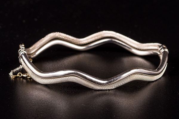Bracciale semi-rigido in oro bianco 750 18kt