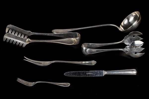 Lot of six silver cutlery