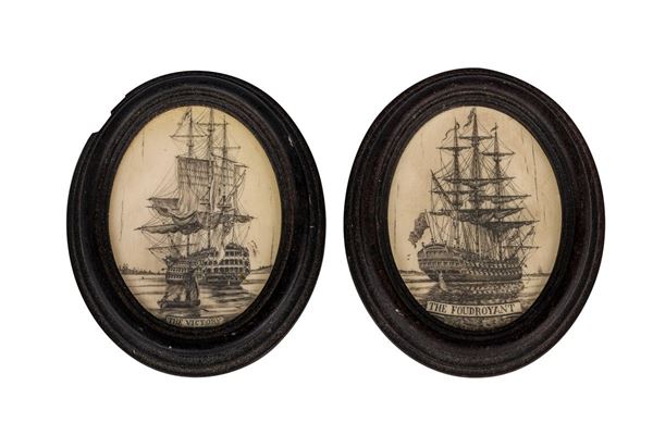 Pair of bone miniatures