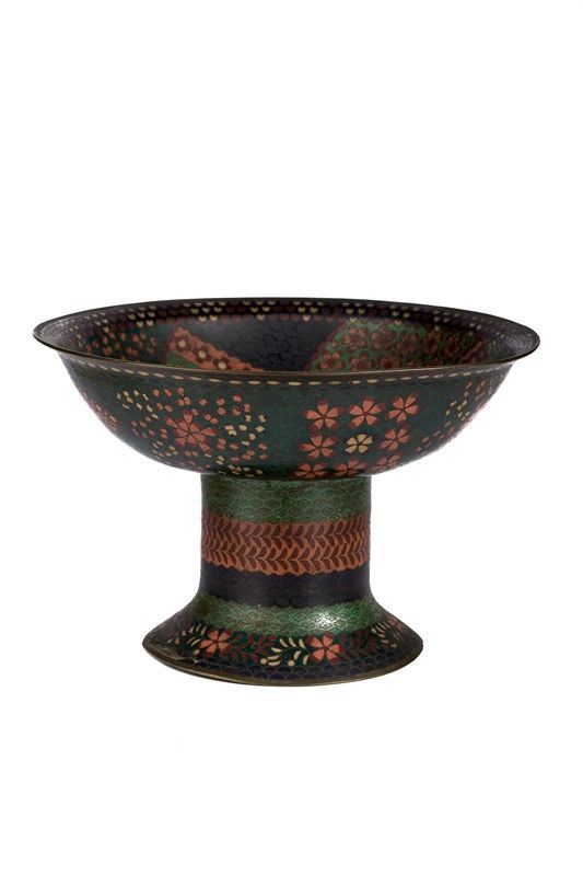 Alzata in metallo cloisonn&#233;