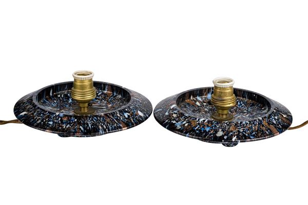 Pair of bases for lamps in polychrome Murano glass