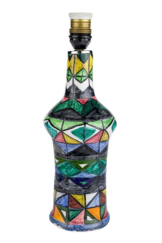 Bottiglia montata a lampada in ceramica