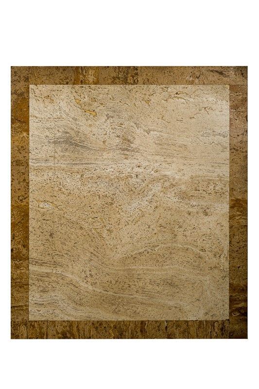 Travertine top veneered on wood