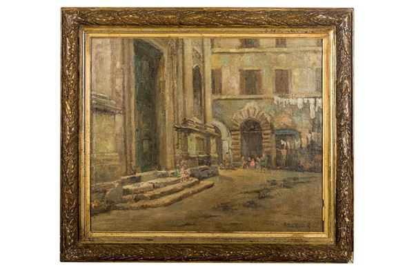 Scorcio romano con sagrato