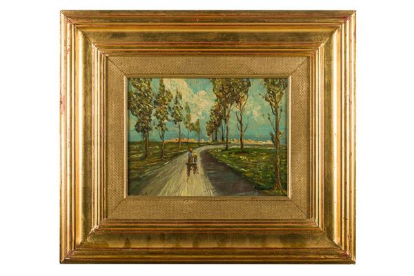 Alessandro Gallotti - Tree-lined path with figures