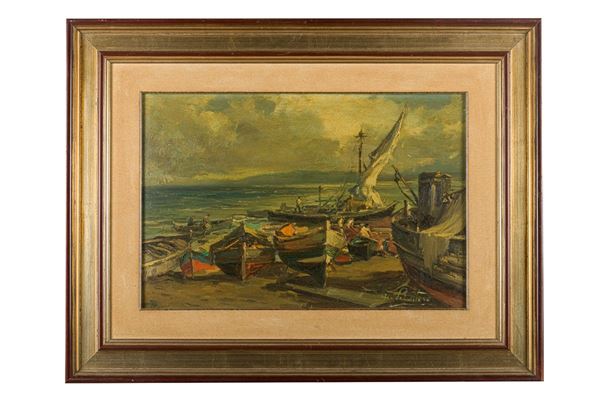 Antonio Privitera - Glimpse of port with boats