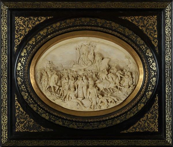 Altorilievo raffigurante il Calvario con Gerusalemme sullo sfondo