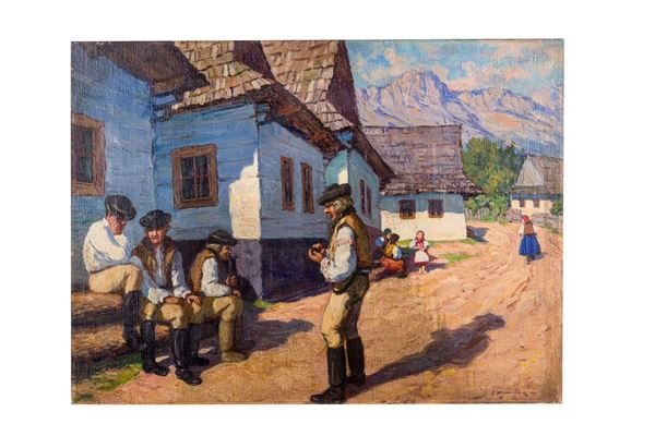 Giorno di festa in paese montano