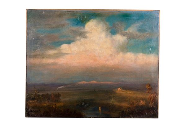 Country landscape with nymph