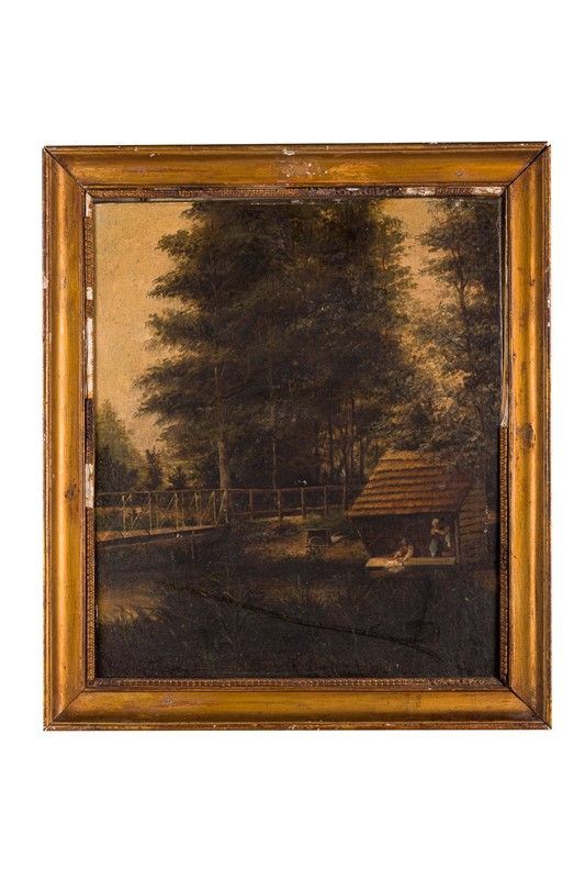 Paesaggio con lavandaie