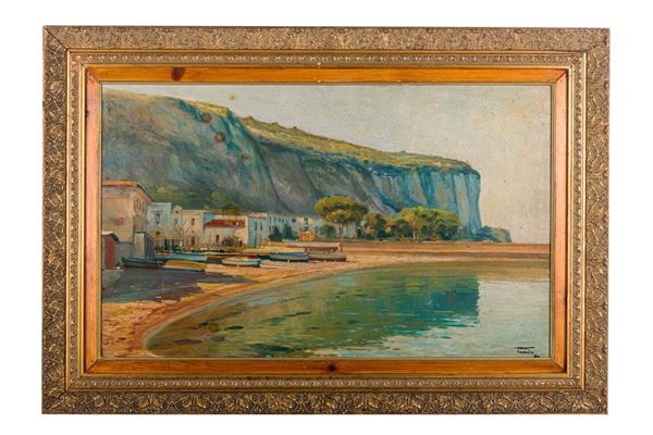 Scorcio di mare con barche e case