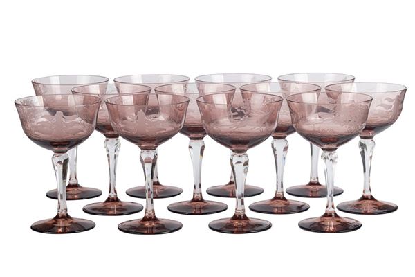 Lot of 12 cut crystal glasses