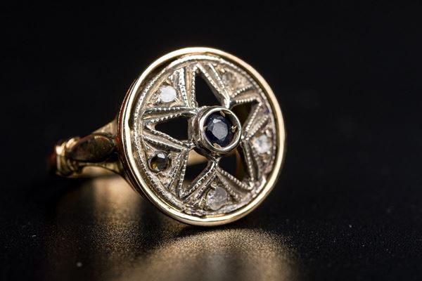 low gold and silver bourbon style ring