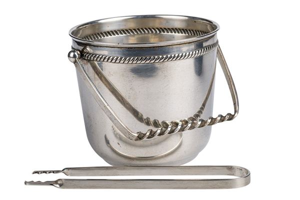 Glacette and tweezers in 800 silver