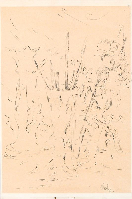Mirko Basaldella - Study for Vase with Brushes