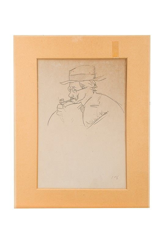 Lorenzo Viani - Uomo con pipa