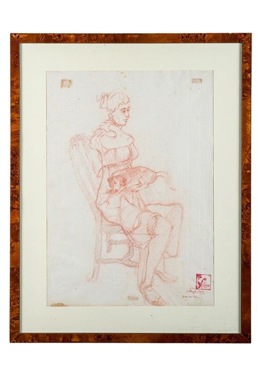 Carlo Cattaneo - Woman with dog