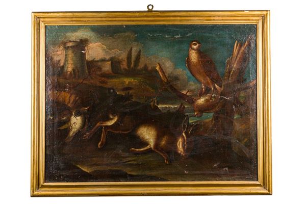 Landscape with castle and falcon