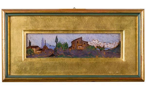 Veduta di citt&#224; all&#39;imbrunire