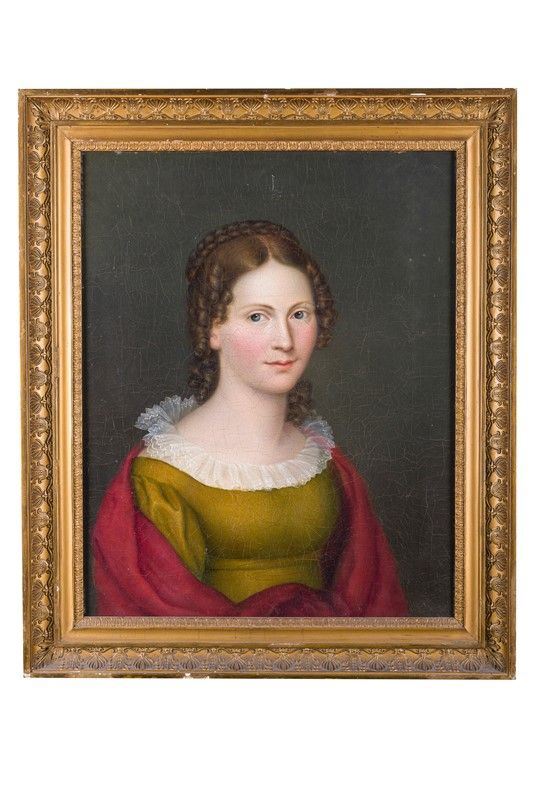 Jan Adam Jansz Kruseman (seguace di) - Portrait of a young gentlewoman
