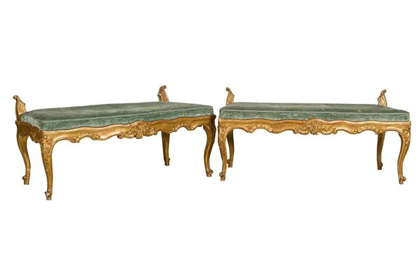 Pair of Louis XV style benches