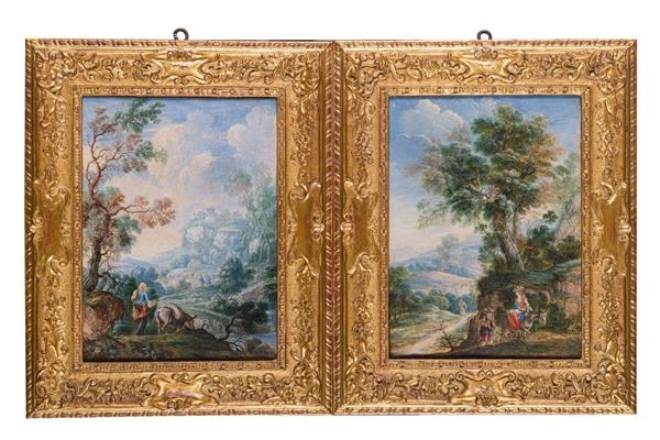 Pair of river landscapes