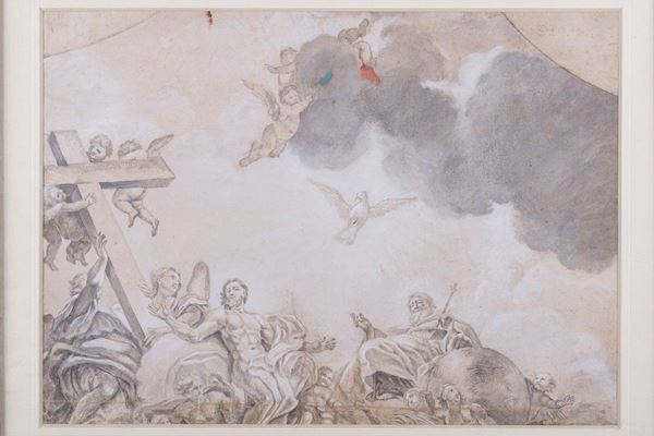 Christ in glory supported by angels