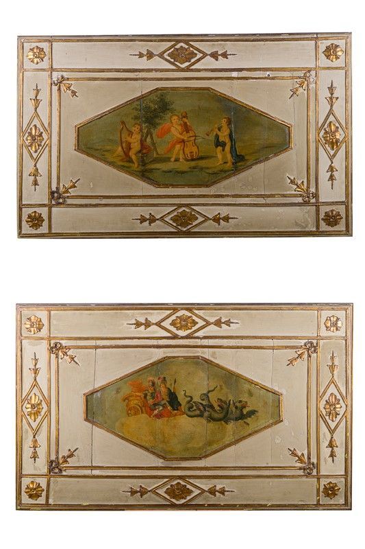 Pair of painted door overlays