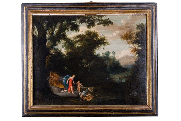 Johann K&#246;nig (attr. a) - Paesaggio con la morte di Adone