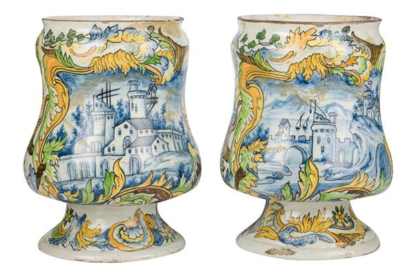 Pair of large albarelli